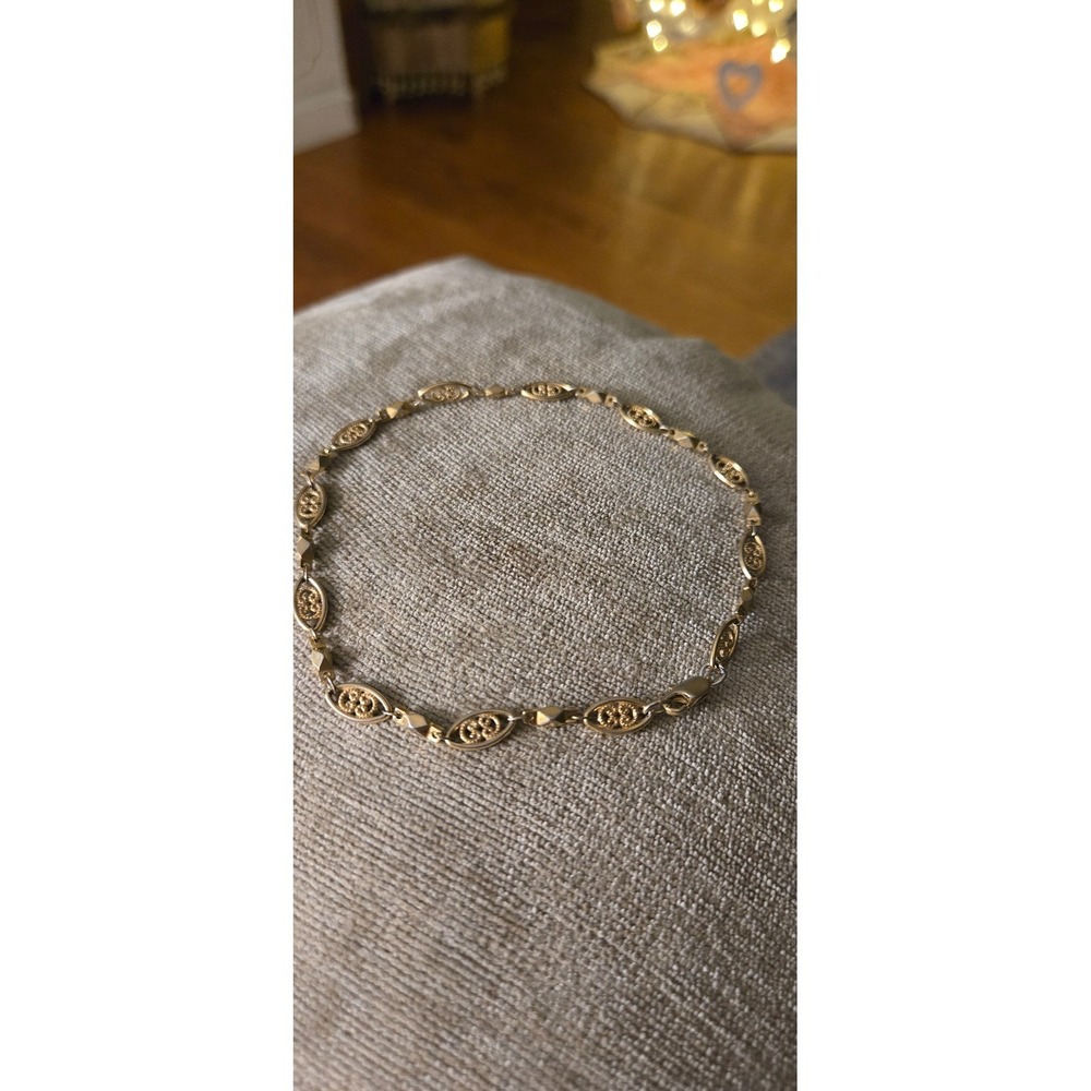 French Filagree Art Deco Goldtone Bracelet or Anklet Vintage